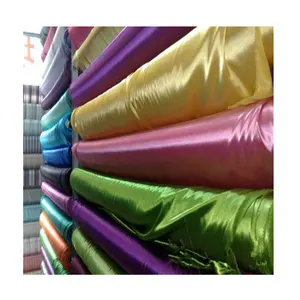 Wujiang 100% polyester glänzenden satin futter kleid stoff viele farben auf lager