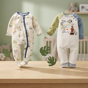 Mono Unisex Orgánico 50% Algodón 50% Poliéster, Transpirable y de Secado Rápido, para Dormir y Jugar, con Pies Cubiertos, para Verano - Product Image 2