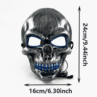 Masque LED Lumineux d'Horreur pour Cosplay d'Halloween, Vente en Gros, 10 Couleurs au Choix, Masque Lumineux pour Fête
