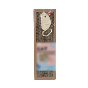 Sisal tikus persegi papan gores kucing Mainan catnip kertas bergelombang perlengkapan mainan kucing cakar datar - Product Image 3
