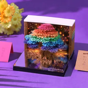 Tree Life 3D Pop-Up Eco-friendly Handmade Sticky Notes Gift Ornament 2026 Creative Paper Sculpture <b>Calendar</b> Bilingual Convenient - Product Image 3