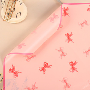 Hot Bán Trong Suốt In Cạnh Hoa Hoa Giấy Gói Không Thấm Nước Bow In Ấn Bó Hoa Gói Bán Buôn - Product Image 6