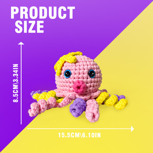 Kit de Ganchillo <span class=keywords><strong>Amigurumi</strong></span> Mini Pulpo Rosa Personalizado OEM/ODM 2026 para Principiantes, Hecho <span class=keywords><strong>a</strong></span> Mano con Hilo de Algodón, <span class=keywords><strong>Paso</strong></span> <span class=keywords><strong>a</strong></span> <span class=keywords><strong>Paso</strong></span>, Servicio Integral - Product Image 4