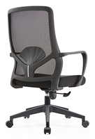 Chaise de bureau pivotante noire de bonne qualité, chaise de bureau pivotante en tissu maillé pour travail d'ordinateur