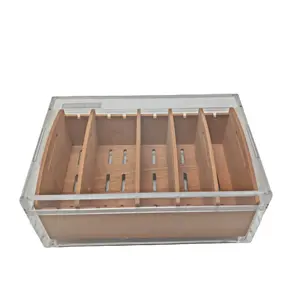 Custom Clear Large Acrylic Cigar Humidor Box High Airtight Display Case With Lid and Cedar Tray