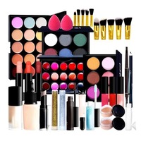 Kit de maquillage complet tout-en-un, cosmétiques professionnels comprenant une palette de fards à paupières, du fond de teint, du rouge à lèvres, du mascara, du blush, une trousse de maquillage
