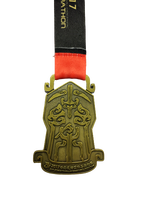 Médaille de marathon 3D en métal personnalisée de qualité supérieure, placage argent antique, impression typographique, trophée sportif style FIESTA, Noël