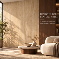 Revêtement mural en PVC imperméable moderne, grain de marbre, panneau 3D pour les intérieurs commerciaux