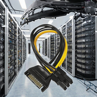 Para línea de fuente de alimentación de tarjeta de vídeo Cable de alimentación SATA con 15 pines 6 pines PCI EXPRESS PCI-E para Cable Adaptador convertidor de gráficos Sata