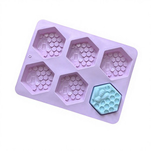 Handmade 3D Bee Oval Silicone <b>Soap</b> <b>Mold</b> 6 Holes Rectangle DIY Bar <b>Soap</b> <b>Mold</b> - Product Image 3