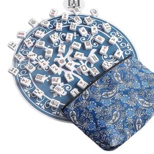 <span class=keywords><strong>Mahjong</strong></span> pliable en velours bleu imprimé, avec fermeture éclair métallique robuste, fabriqué en Chine, pour usage quotidien, style National Tide New Wind, personnalisé et tendance - Product Image 4