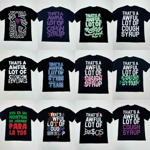 T-shirt da uomo di alta qualità con stampa 'That's a Awful Lot of Cough Syrup', abbigliamento <span class=keywords><strong>anime</strong></span> di design - Product Image 2