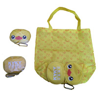 Sac fourre-tout pliable extensible robuste et écologique, grand format, réutilisable, motif dessin animé, en polyester 190T, avec bandoulière, pour le shopping