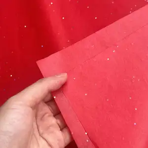Papel de color de piedras preciosas plateadas con láser rojo de 17gsm para decoración, embalaje, papel de seda de color de alta calidad