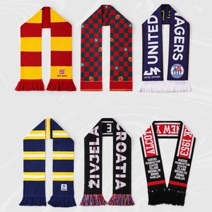 Nhà Máy Bán Buôn Jacquard Dot Mô Hình Bóng Đá Khăn Biểu Tượng Tùy Chỉnh Đội Bóng Đá Dệt Kim Dài Vuông Mùa Đông Acr - Product Image 4