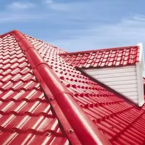 Material de construção plástico ecológico leve e moderno, telha de telhado à prova de fogo em pvc, resina sintética italiana