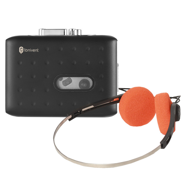 Tonivent Portable Cassette to MP3 Player Mini Tape Player MP3 Converter Built in Microphone and 3.5mm Headphone Input Software