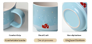 Customized Simple Porcelain Mug Set Christmas Holiday Gift Coffee <b>Latte</b> <b>Cup</b> Souvenir Set Four <b>Cups</b> Nordic Style Cartoon Pattern - Product Image 5