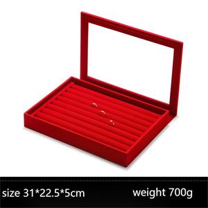 Espositore di Lusso in Microfibra Rossa ZS09 per Anelli, Collane e Bracciali, per Vetrine di Negozi - Product Image 5