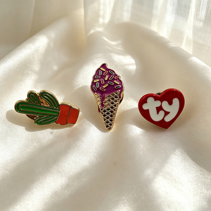 Ensemble de pin's en émail mignons à l'effigie de dessins animés, avec motifs soleil, arc-en-ciel, panda, abeille, fleur, gâteau, badges métalliques pour accessoires de mode - Product Image 2