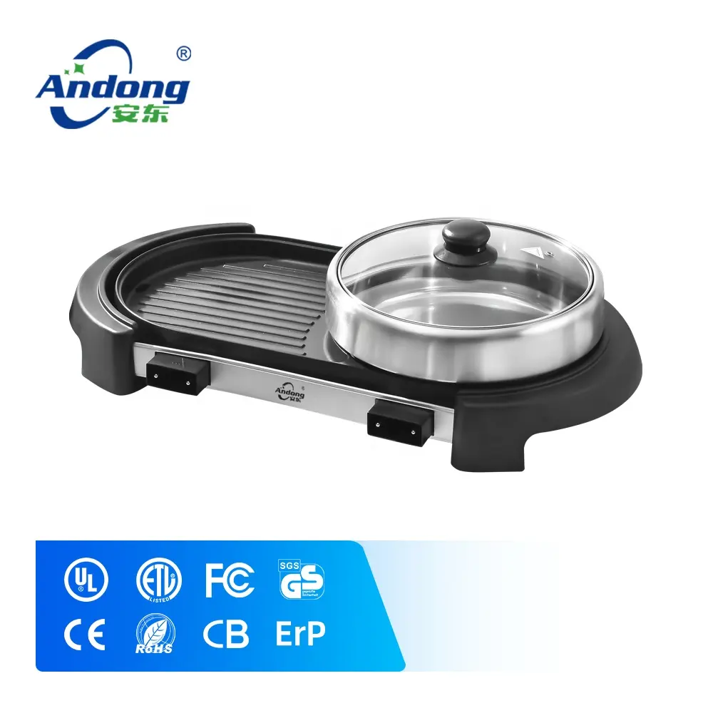 Andong 110V Multifunktions-Grill grill Rauchfreie elektrische Grill geräte für den Innenbereich Korea Antihaft-Elektro grill mit heißem Topf