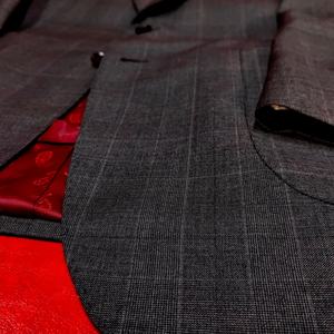 <span class=keywords><strong>Traje</strong></span> Italiano VBC Super 110s de Lana Transpirable de 3 Piezas, Gris Oscuro, Diseño Prince of Wales, Corte Entallado, para Negocios, Bodas y Eventos Formales - Product Image 6