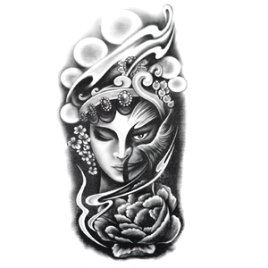 Tatuaggio Temporaneo <span class=keywords><strong>Vintage</strong></span> a Braccio Intero, Adesivi per Tatuaggi ZXY Impermeabili con Inchiostro Nero Stile Old School per Feste e Cosplay - Product Image 2