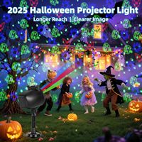 Projecteur extérieur à lentille remplaçable haute luminosité, 4 motifs, projecteur LED pour la décoration de Noël et d'Halloween
