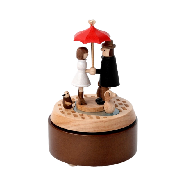 Wholesale Multi Rotate Hard Maple Music Box for Umbrella Variations Theme Celebrated for D (B) for Valentine Girlfriend