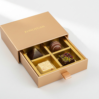 Emballage personnalisé pour chocolats, emballage de qualité supérieure pour bonbons au chocolat, logo en estampe à chaud, boîte à chocolats avec séparateurs