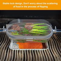 Panier de rôtissage SEB - Grille en acier inoxydable de qualité alimentaire avec boucle de verrouillage, grande capacité, pour barbecue au charbon de bois en extérieur
