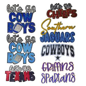Cow Boy Hot Sale Custom Embroidery Cowboy Hat Sequin Iron on Patches USA Western Style Iron-On Sequin Patch Shirt - Product Image 1