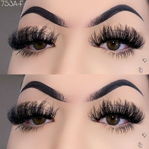 Fournisseur en gros de cils 3D, cils en vison véritable russe 25mm en vrac, courbés et volumineux, cils en bande complète sibériens - Product Image 2