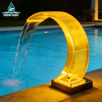 Cascade d'eau en acrylique Water Faery avec éclairage LED pour créer une vision spectaculaire pour les spas et la décoration de salles de massage intérieures