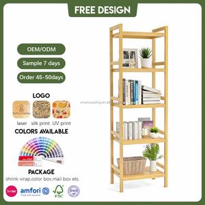 Modern Bamboo Natural 4-tier Multifunctional Bathroom Shelf Wood Shelving <b>Unit</b> <b>Corner</b> Shelves Stand Storage for Bathroom Living - Product Image 6
