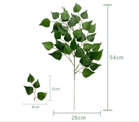 Yopin-2187 Branche de feuilles d'eucalyptus artificielles en soie, petite feuille d'eucalyptus unique pour la décoration intérieure