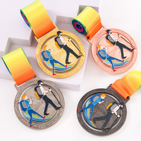 Médailles de course virtuelles personnalisées au design antique, en alliage de zinc, couleur or, pour la vente en gros, trophées sportifs durables, Cross Anime