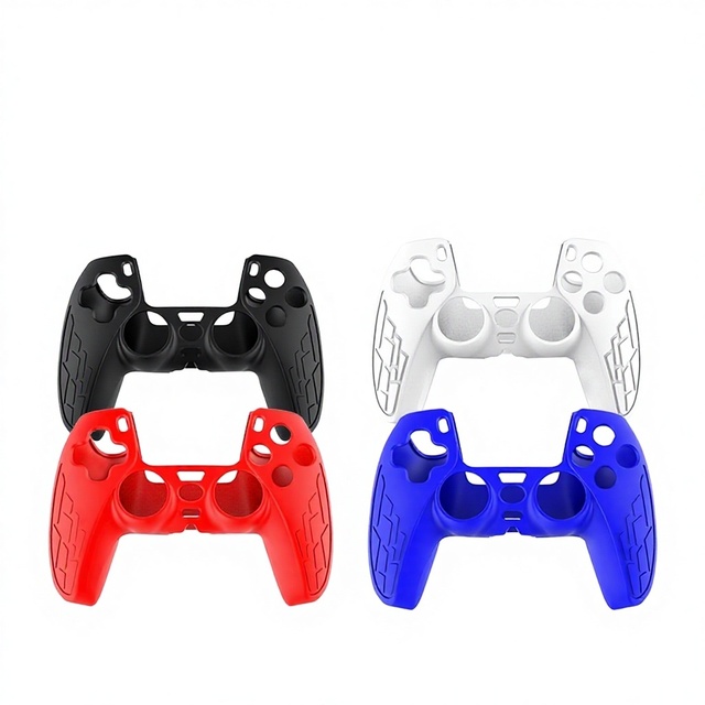 Protective Silicone Sleeve Anti-slip Case Grip Cover with 8 Pieces Thumb Grips for PlayStation 5 PS5 Controller Joystick
