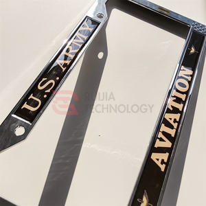Cadre de <span class=keywords><strong>plaque</strong></span> d'<span class=keywords><strong>immatriculation</strong></span> bicolore avec logo personnalisé de l'aviation militaire, création artistique gratuite, OEM accepté, cadre de <span class=keywords><strong>plaque</strong></span> d'<span class=keywords><strong>immatriculation</strong></span> de <span class=keywords><strong>voiture</strong></span> - Product Image 2