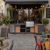 Système de cuisine BBQ modulaire en aluminium de haute qualité, adapté aux hôtels, complexes hôteliers, patios et rassemblements en plein air