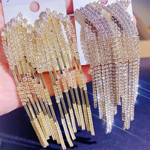 Mixed Wholesale Luxury Exaggerated <b>Earrings</b> 925 Silver Needle Long Tassel <b>Earrings</b> Diamond Bow Rhinestone Crystal Earing Drop - Product Image 2