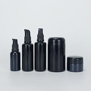 Frascos de Vidrio Violeta de Boca Ancha de 8oz 250ml para Crema Facial Cosmética, Frascos de Vidrio Negro de 2 Oz 4 Oz 8 Oz 5g 10g 15g 30g 100g 150g 250g - Product Image 3