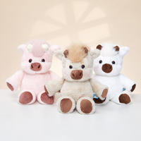 Ensemble de jouets en peluche douce de la série Running : Adorables animaux en peluche (éléphant, panda, cochon, vache, renard) – Poupées mascottes de dessins animés – Cadeau d'anniversaire pour enfants