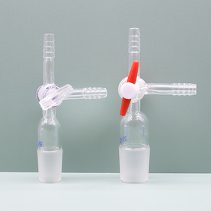 Connecteur d'extraction à piston en PTFE Huida Glass 24/29, vanne de laboratoire à deux ou trois voies - Product Image 2