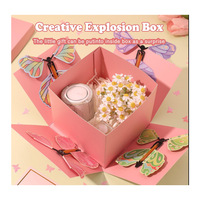 Caja de Regalo Explosiva de Mariposas de Cartón Biodegradable, Caja Sorpresa con Mariposas Voladoras en Forma de Corazón para Cumpleaños y Bodas
