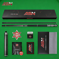 ASN WJTH-07 Ensemble de 9 queues de billard professionnelles de luxe avec étui rigide et outils d'extension – Série Elite – Coffret cadeau de luxe