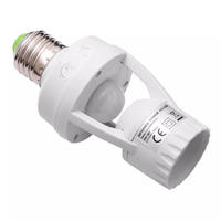 E27 110V/240V PIR inducción Sensor de movimiento infrarrojo portalámparas de plástico soporte de bombilla de techo estilo tornillo Detector de movimiento