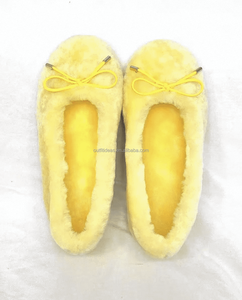 Scarpe <span class=keywords><strong>Ballerine</strong></span> con Pelliccia di Alta Qualità per Ragazze, Calzature Calde con Pelliccia per Donne, <span class=keywords><strong>Ballerine</strong></span> Gialle in Montone 05 - Product Image 4