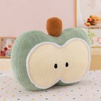 Coussin en peluche long en forme de pomme Kawaii en tissu doux, rembourrage en coton PP super doux, design brodé, jouet en peluche anti-stress