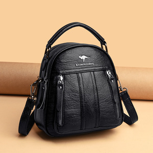 Fashion <b>Black</b> PU Leather Mini School <b>Backpack</b> Bag Vintage Custom Travel <b>Backpack</b> Bag for Women - Product Image 4